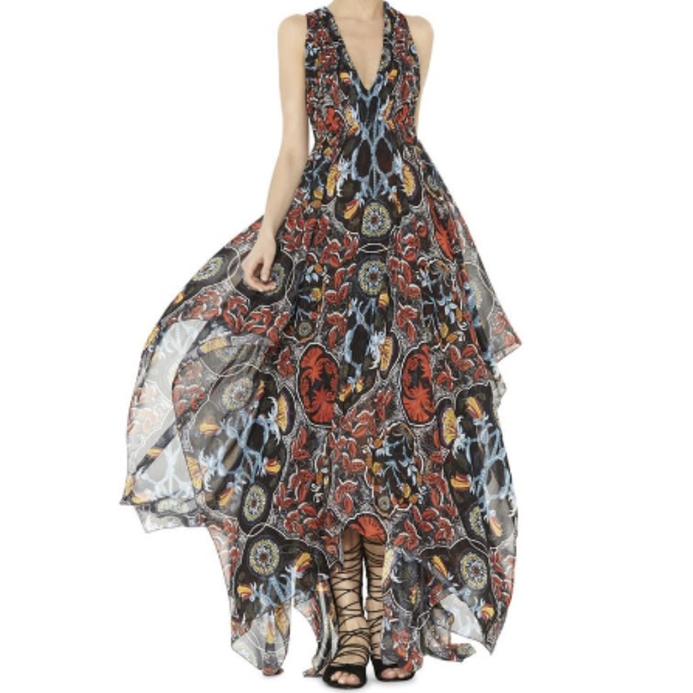 Alice + Olivia Kora Printed Goddess Handkerchief Dress - 12 - Picture 3 of 16
